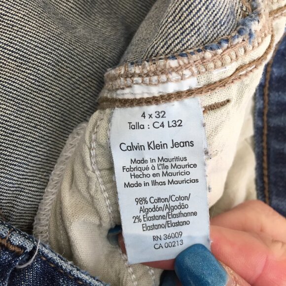 Calvin Klein Straight Leg Mid Rise Denim Jeans - Picture 6 of 12